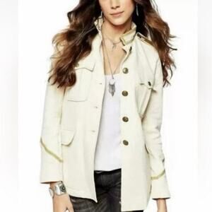 Denim & Supply Ralph Lauren Cream Gold Military Utility Jacket Medium